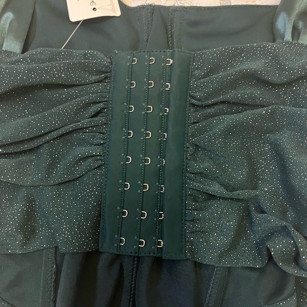 Satin and Sparkly green crop top